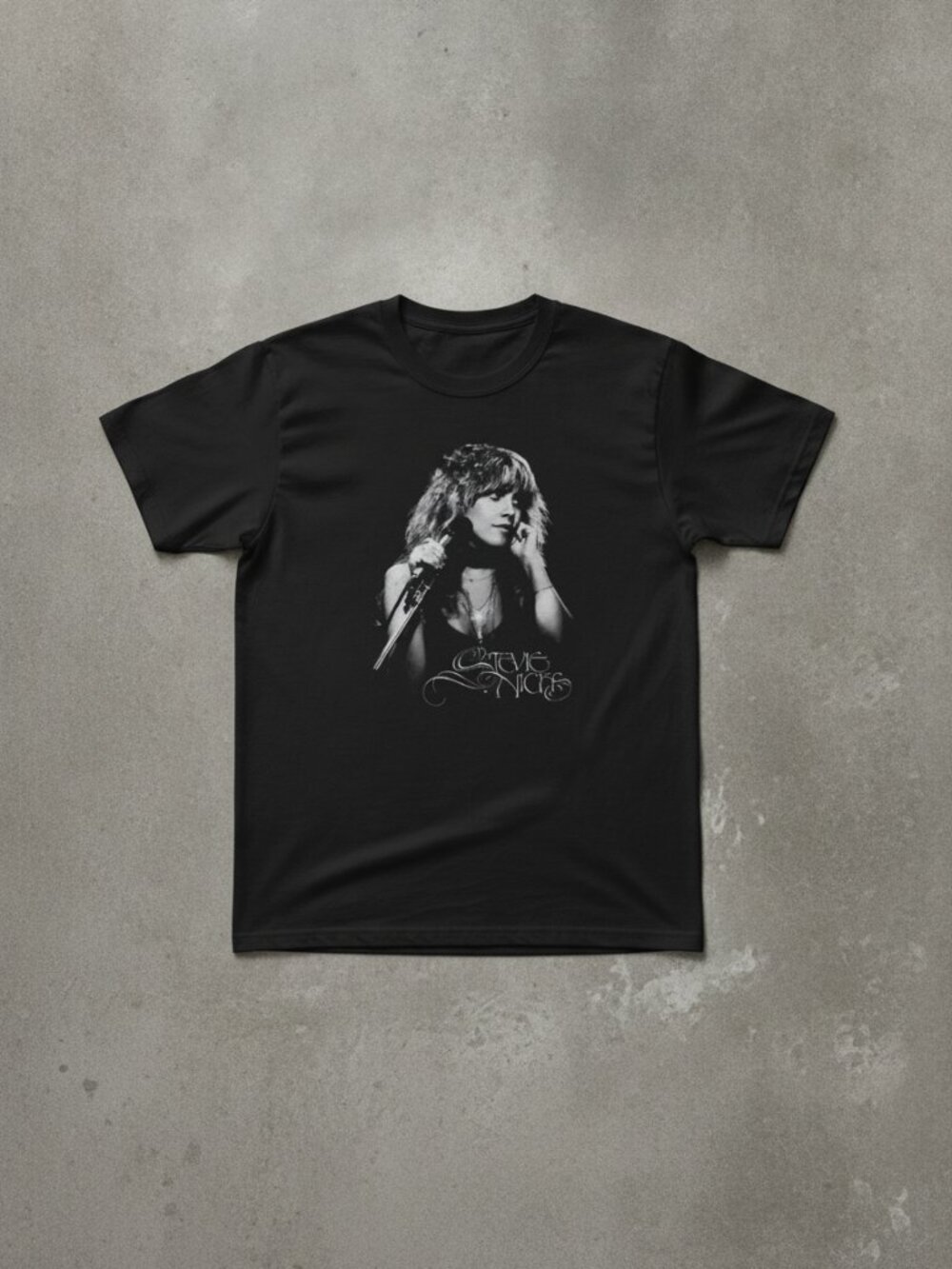 Stevie Nicks Graphic Tee | Vintage Rock Singer Black T-Shirt | Music Lover Top